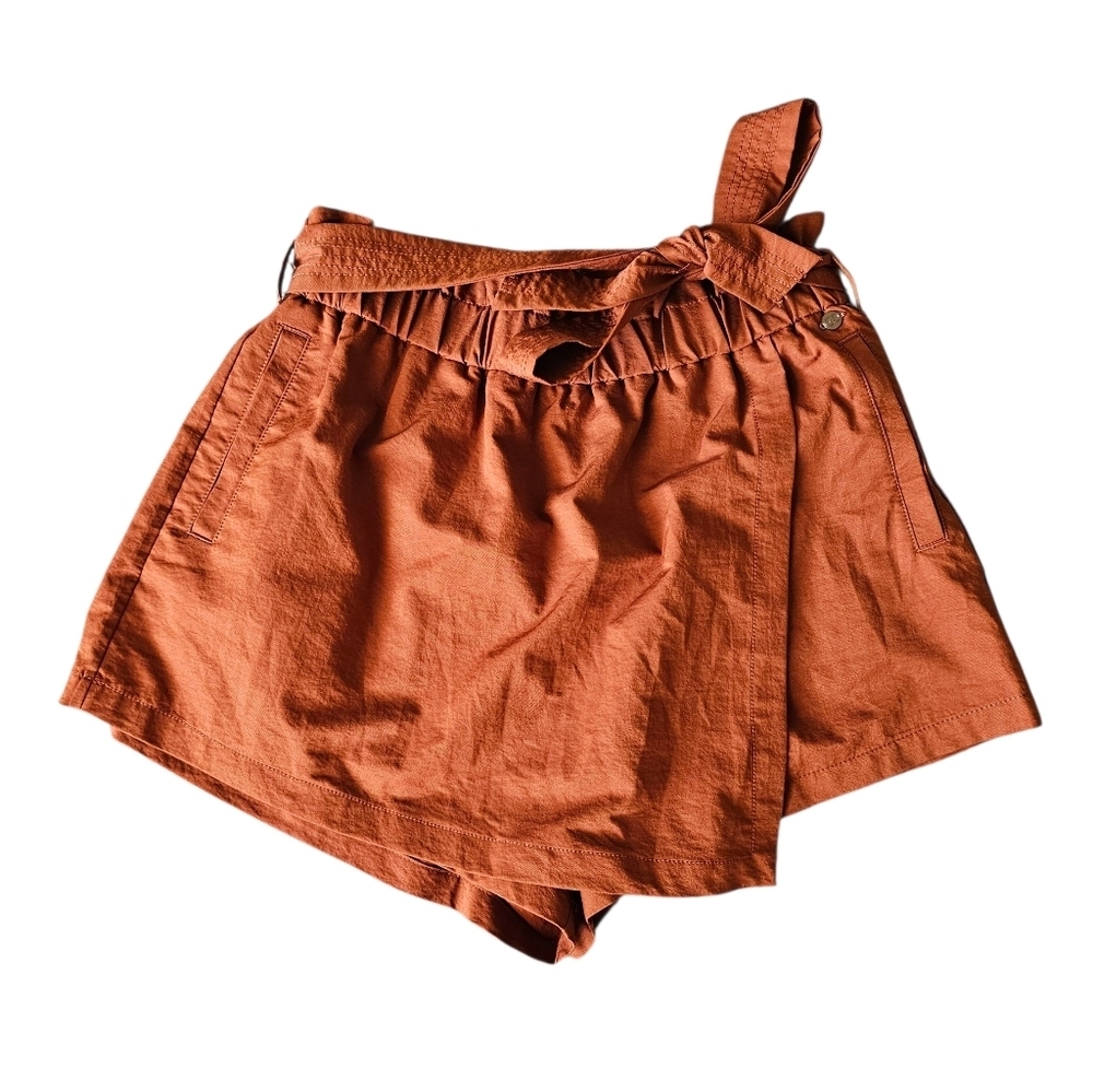 CALIA by Carrie Underwood Rust Orange Wrap Skort